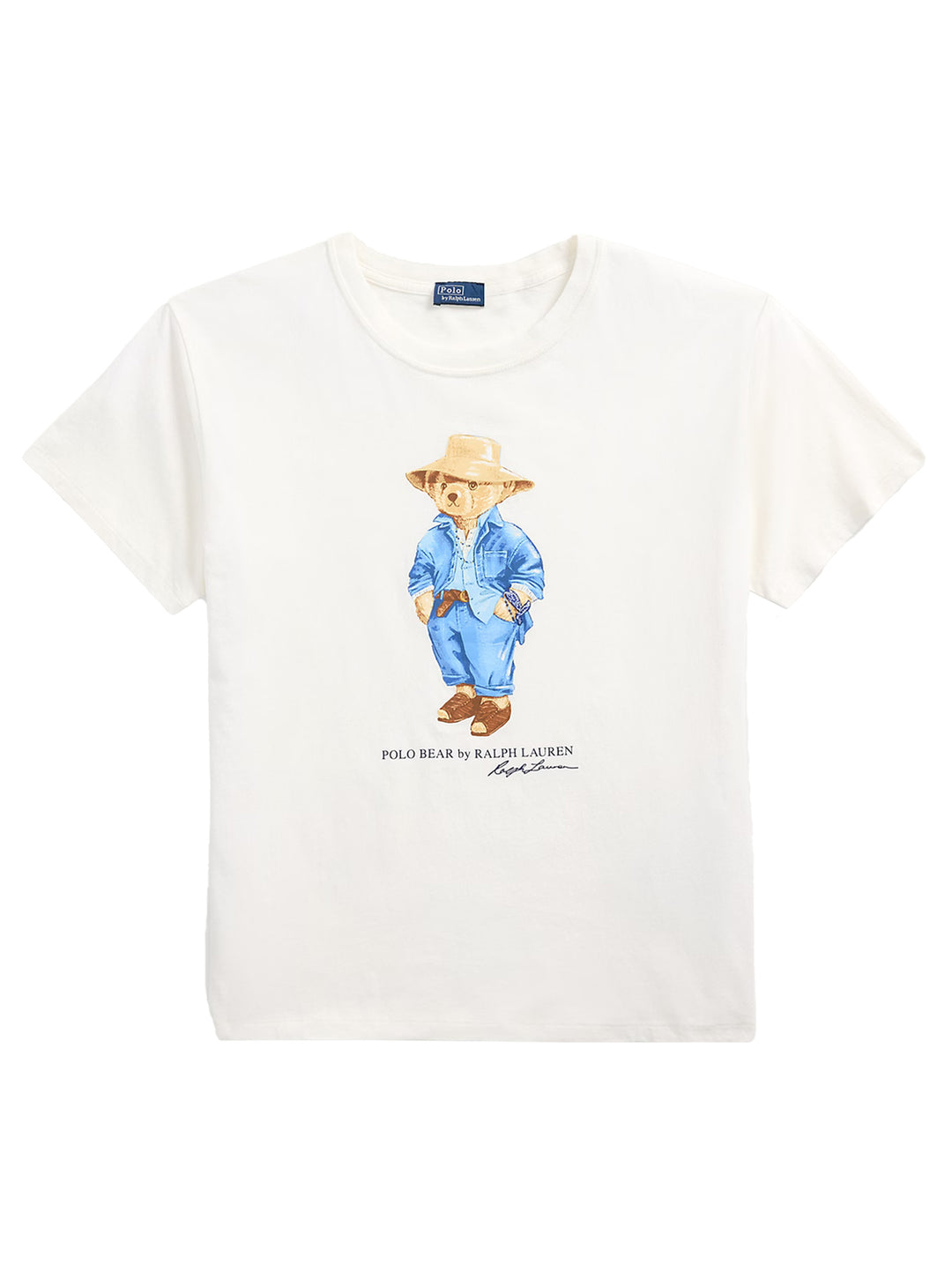 POLO Ralph Lauren T-shirt met beer-100% Katoen-DAMES TOPS & BLOUSES-Wit