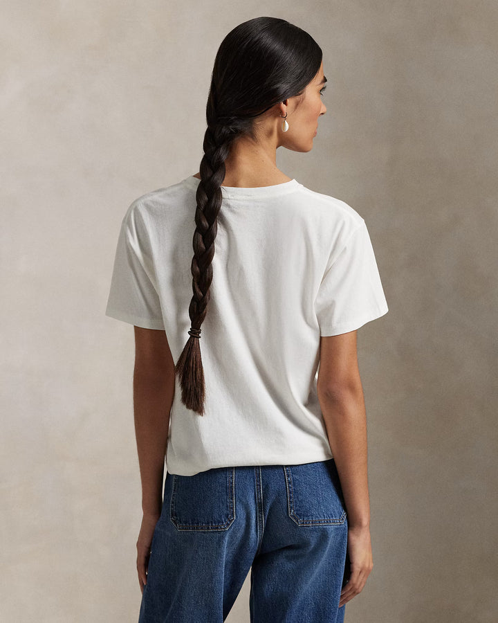 POLO Ralph Lauren T-shirt met beer-100% Katoen-DAMES TOPS & BLOUSES-Wit