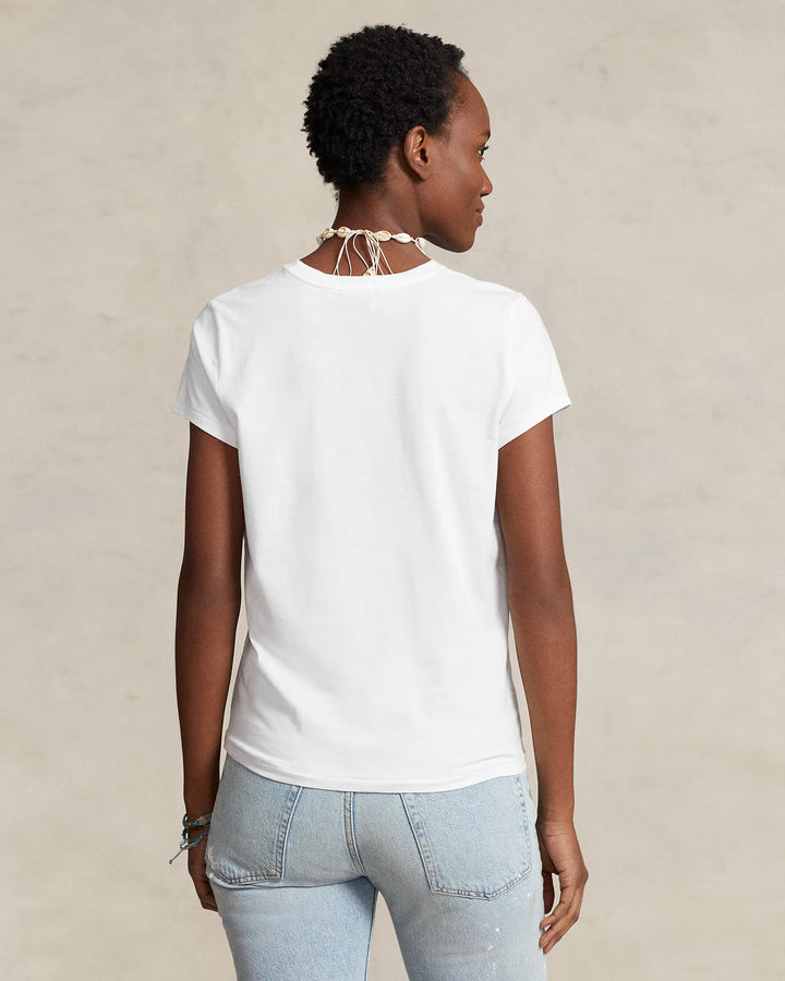 Polo Ralph Lauren T-Shirt – Wit-100% katoen-DAMES TOPS & BLOUSES-Wit