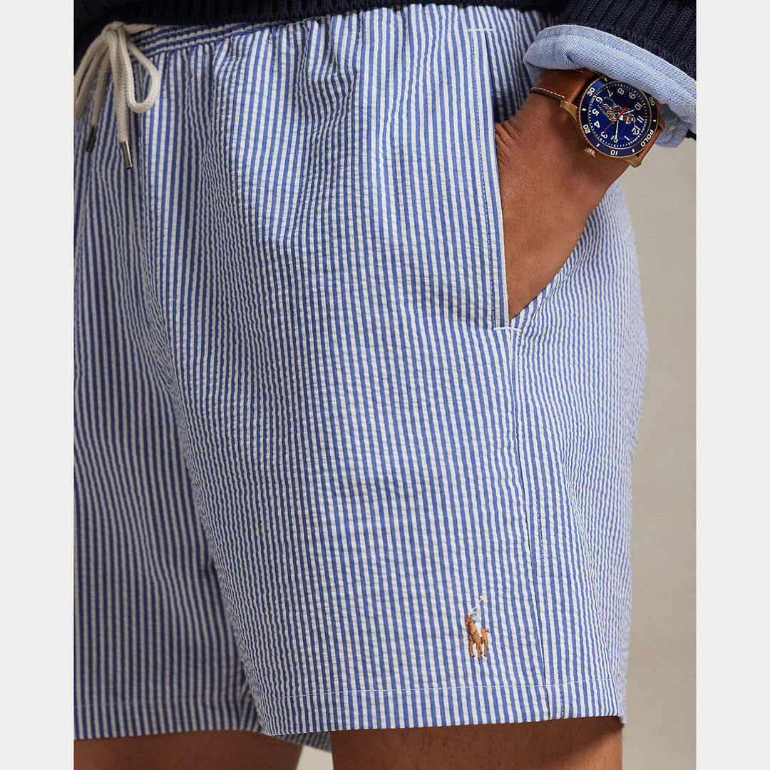 POLO Ralph Lauren Traveler zwembroek – Blauw-68% katoen, 27% polyester, 5% elastaan-HEREN BROEKEN-Blauw