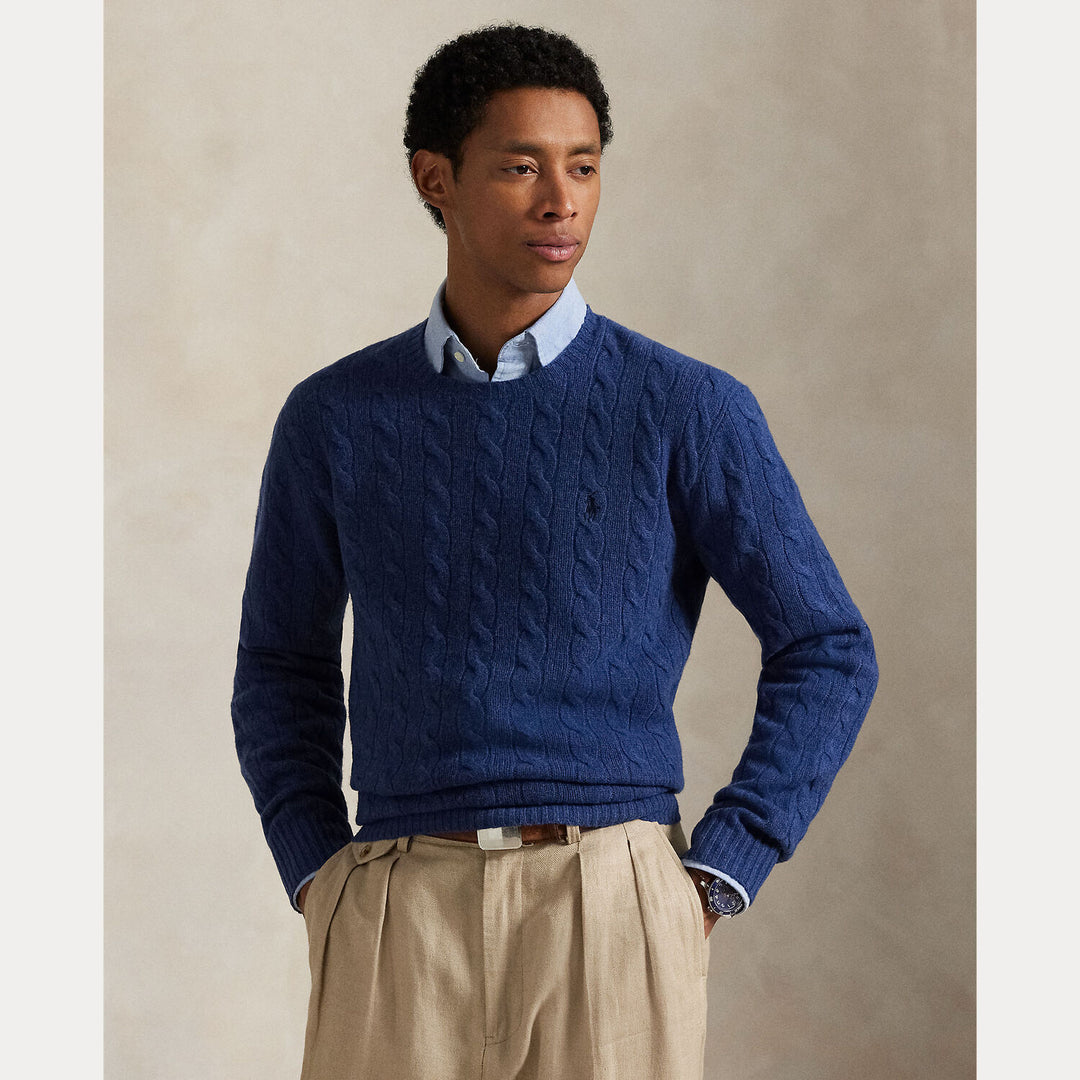 POLO Ralph Lauren Trui – Blauw-90% wol, 10% kashmier-HEREN TRUIEN & VESTEN-Blauw