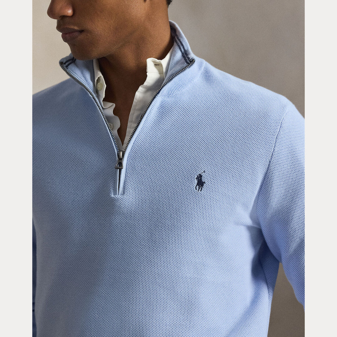 POLO Ralph Lauren Trui Met Rits – Blauw-100% katoen-HEREN TRUIEN & VESTEN-Blauw