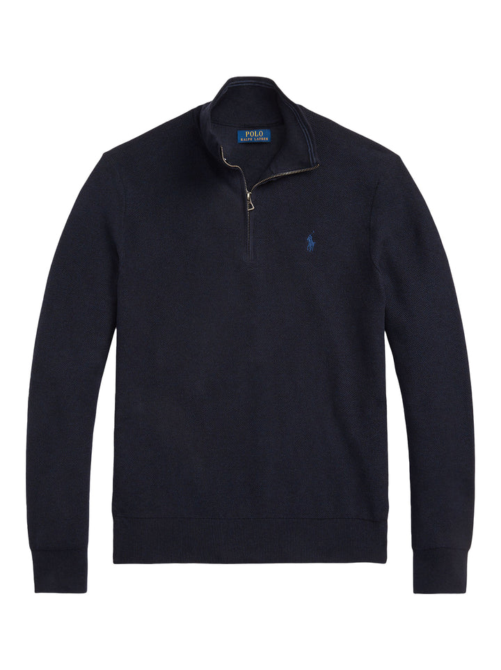 POLO Ralph Lauren Trui Met Rits – Blauw-100% katoen-HEREN TRUIEN & VESTEN-Blauw