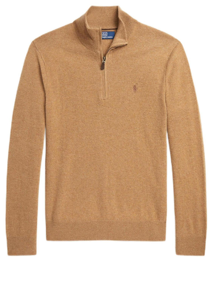 POLO Ralph Lauren trui rits-100% wol-HEREN TRUIEN & VESTEN-Bruin