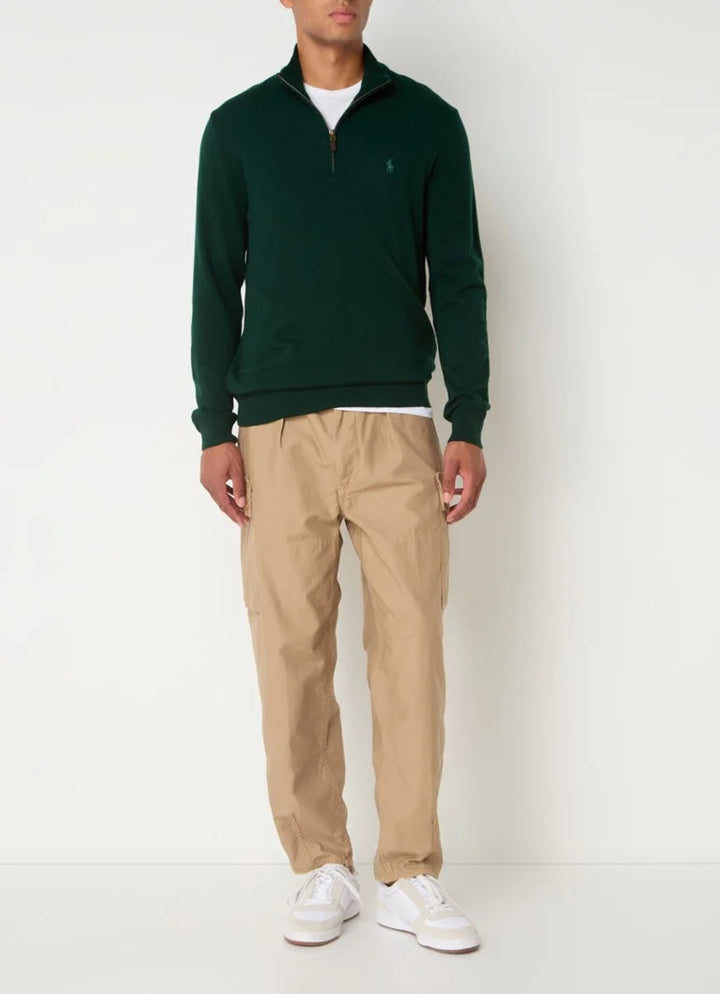 POLO Ralph Lauren trui rits-100% wol-HEREN TRUIEN & VESTEN-Groen