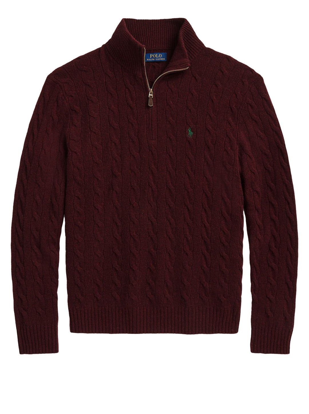 POLO Ralph Lauren Trui Rits – Rood-90% wol, 10% kashmier-HEREN TRUIEN & VESTEN-Rood