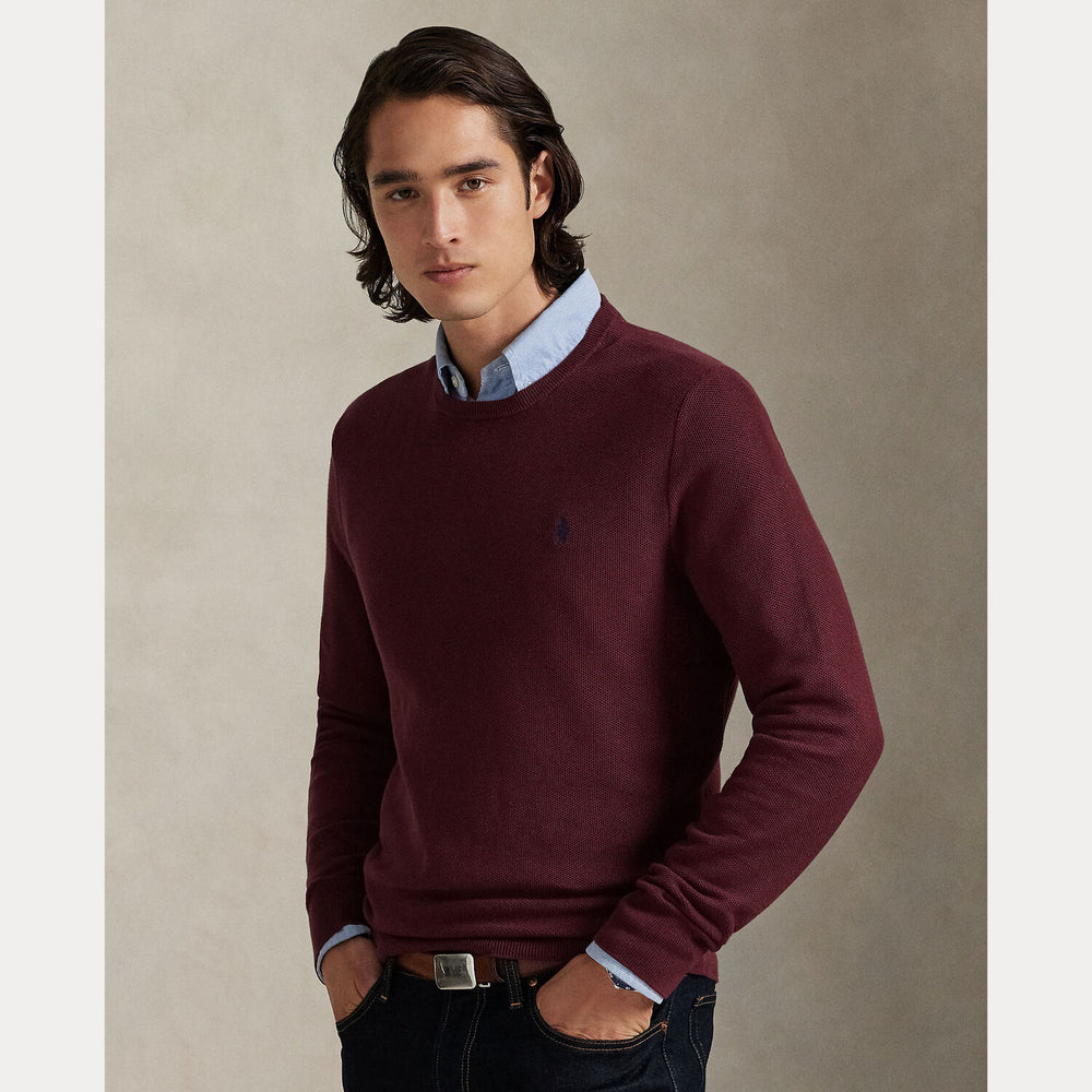 POLO Ralph Lauren – Trui Ronde Hals -100% katoen-HEREN TRUIEN & VESTEN-Rood