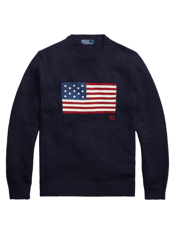 POLO Ralph Lauren Trui Ronde Hals – Blauw-100% katoen-HEREN TRUIEN & VESTEN-Blauw