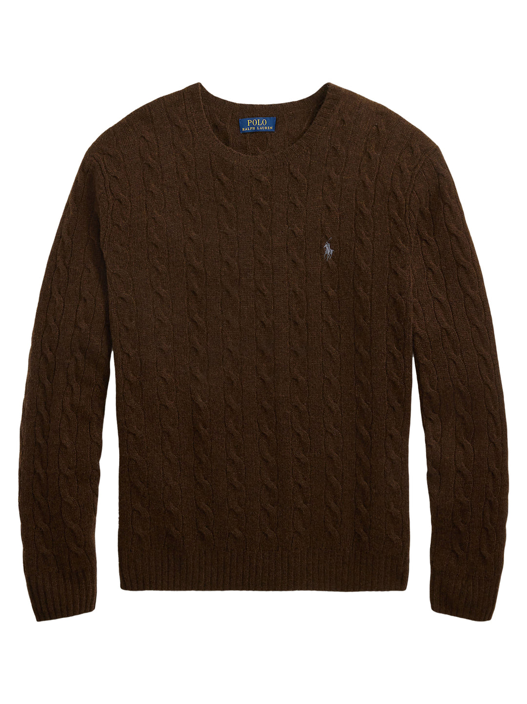 POLO Ralph Lauren Trui Ronde Hals – Bruin-90% wol, 10% cashmere-HEREN TRUIEN & VESTEN-Bruin