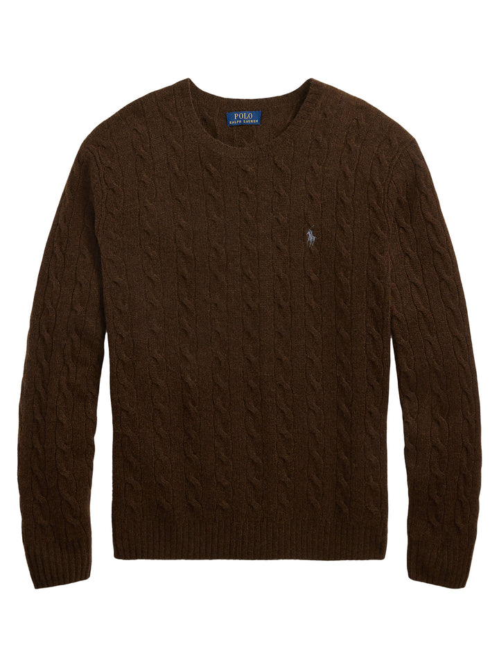 POLO Ralph Lauren Trui Ronde Hals – Bruin-90% wol, 10% cashmere-HEREN TRUIEN & VESTEN-Bruin