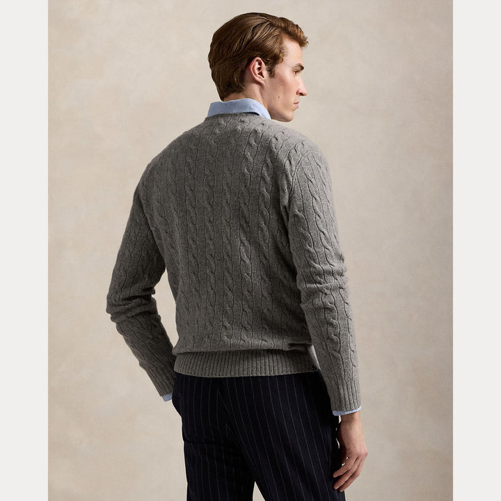 POLO Ralph Lauren Trui Ronde Hals – Grijs-90% wol, 10% cashmere-HEREN TRUIEN & VESTEN-Grijs