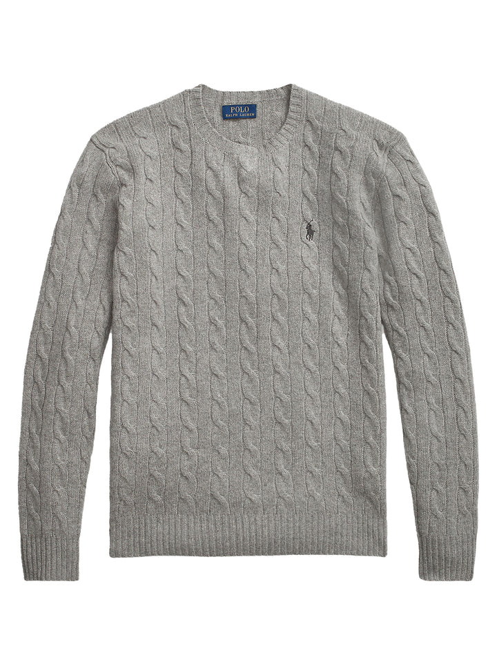 POLO Ralph Lauren Trui Ronde Hals – Grijs-90% wol, 10% cashmere-HEREN TRUIEN & VESTEN-Grijs