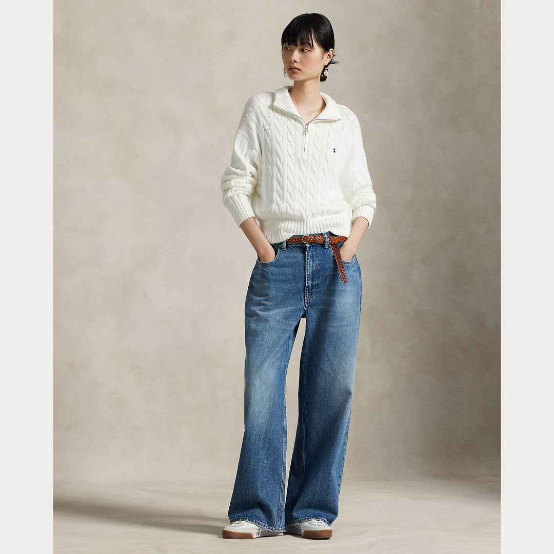 POLO Ralph Lauren – Trui Wit-100% katoen-DAMES TRUIEN & VESTEN-Wit