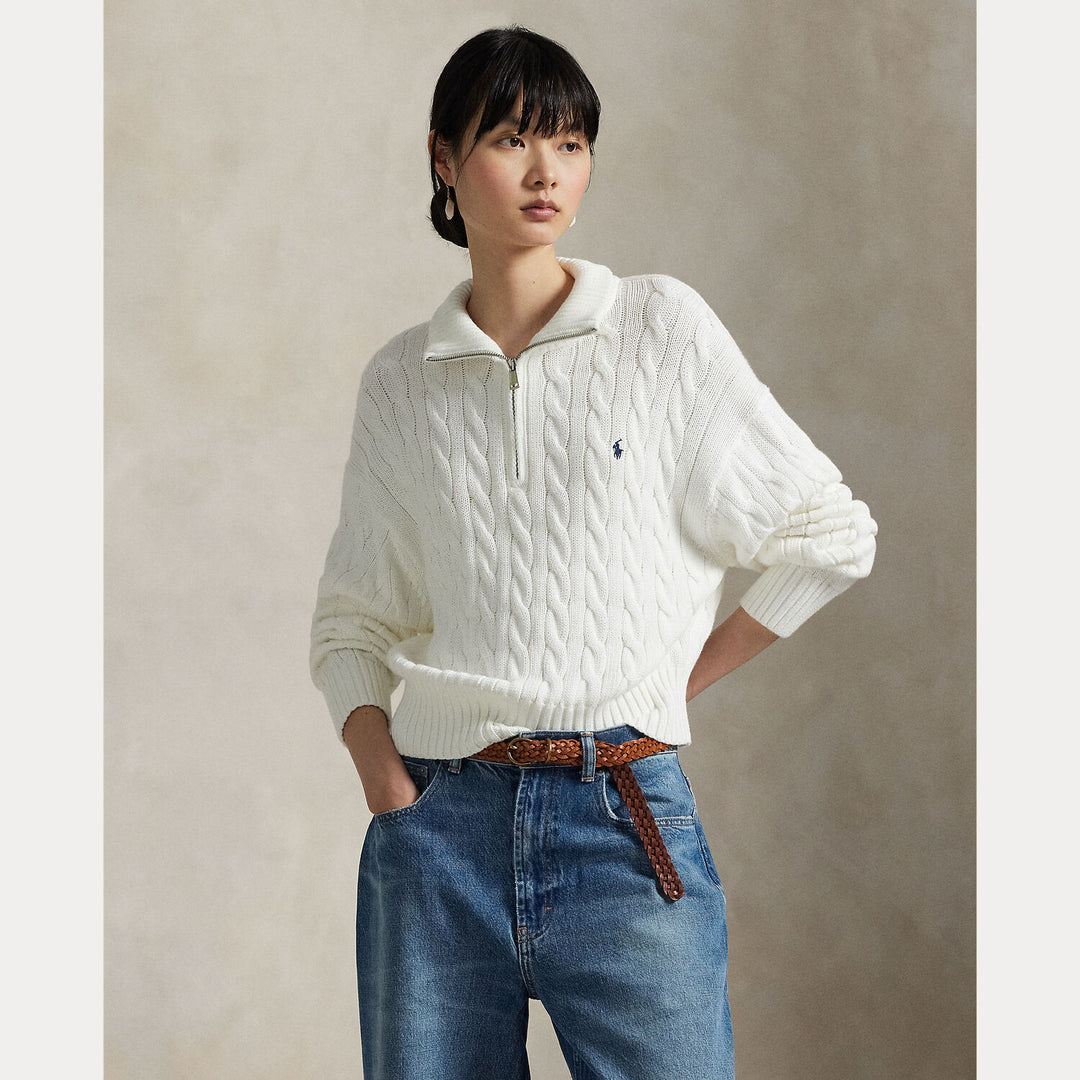 POLO Ralph Lauren – Trui Wit-100% katoen-DAMES TRUIEN & VESTEN-Wit