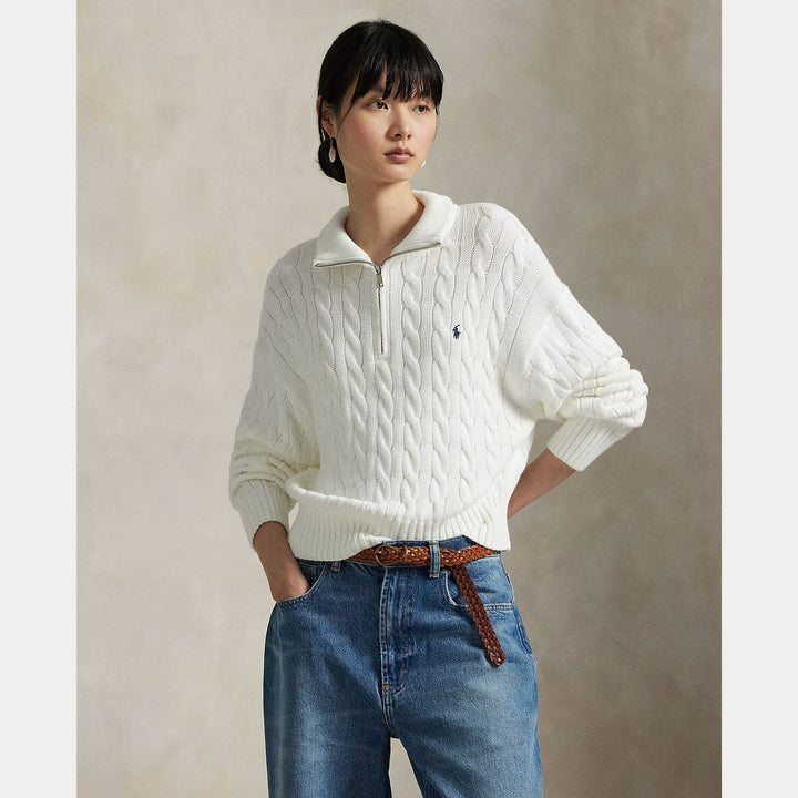 POLO Ralph Lauren – Trui Wit-100% katoen-DAMES TRUIEN & VESTEN-Wit