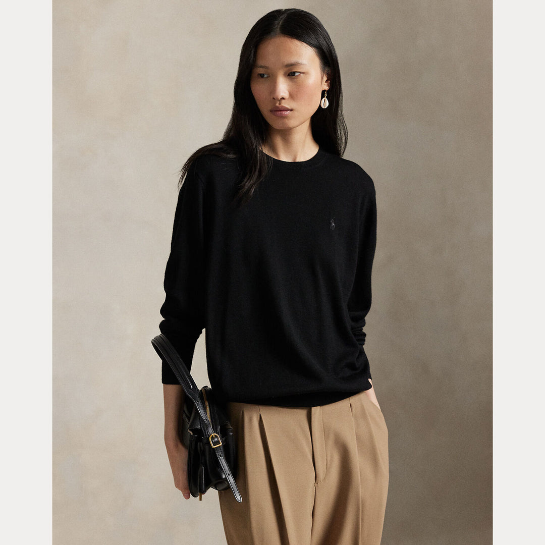 POLO Ralph Lauren Trui – Zwart-100% wol-DAMES TRUIEN & VESTEN-Zwart