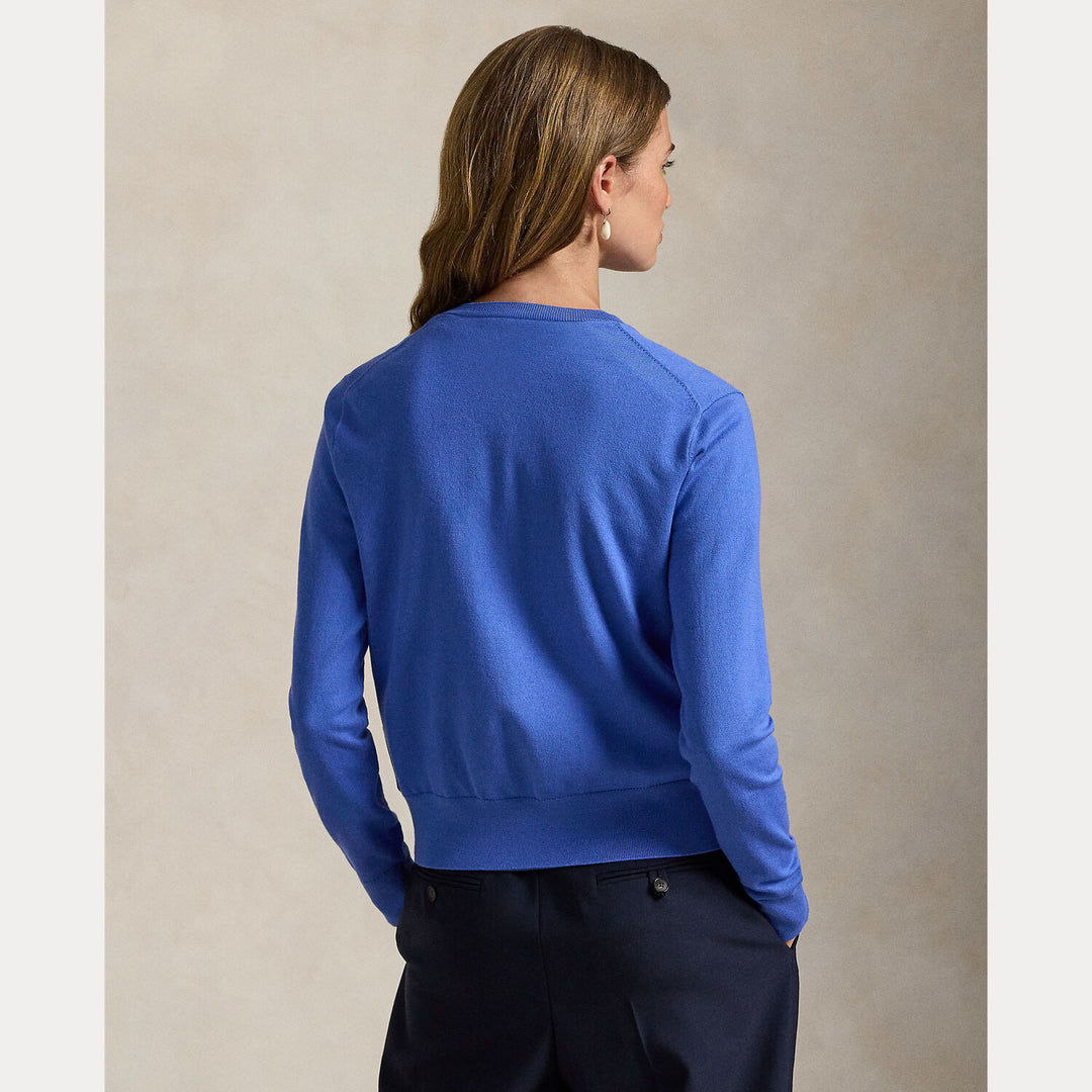 POLO Ralph Lauren – Vest Blauw-81% katoen, 16% nylon, 3% elastaan-DAMES TRUIEN & VESTEN-Blauw