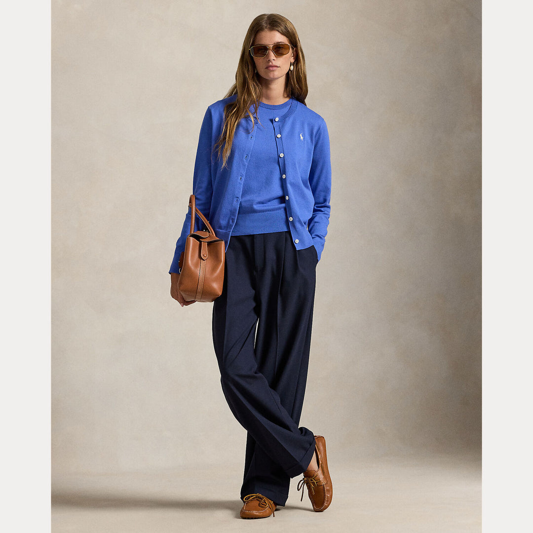 POLO Ralph Lauren – Vest Blauw-81% katoen, 16% nylon, 3% elastaan-DAMES TRUIEN & VESTEN-Blauw