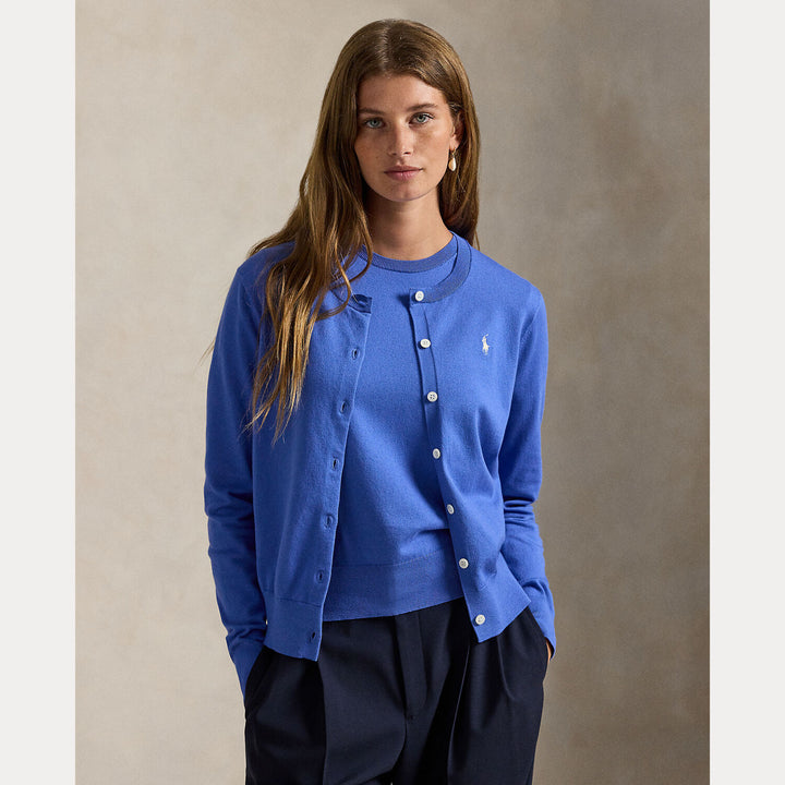 POLO Ralph Lauren – Vest Blauw-81% katoen, 16% nylon, 3% elastaan-DAMES TRUIEN & VESTEN-Blauw