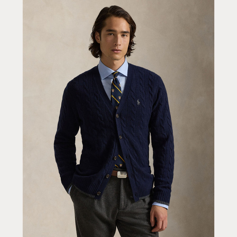 POLO Ralph Lauren Vest – Blauw-90% wol, 10% kasjmier-HEREN TRUIEN & VESTEN-Blauw