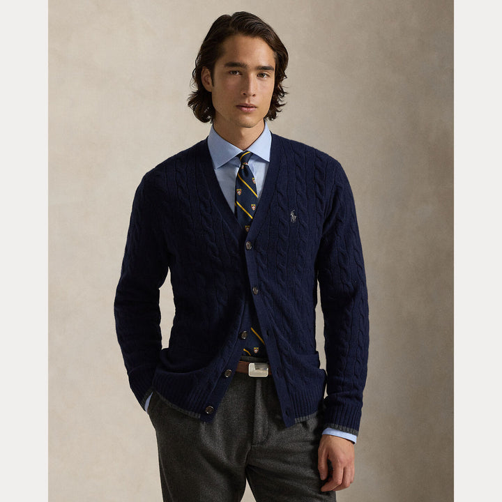 POLO Ralph Lauren Vest – Blauw-90% wol, 10% kasjmier-HEREN TRUIEN & VESTEN-Blauw