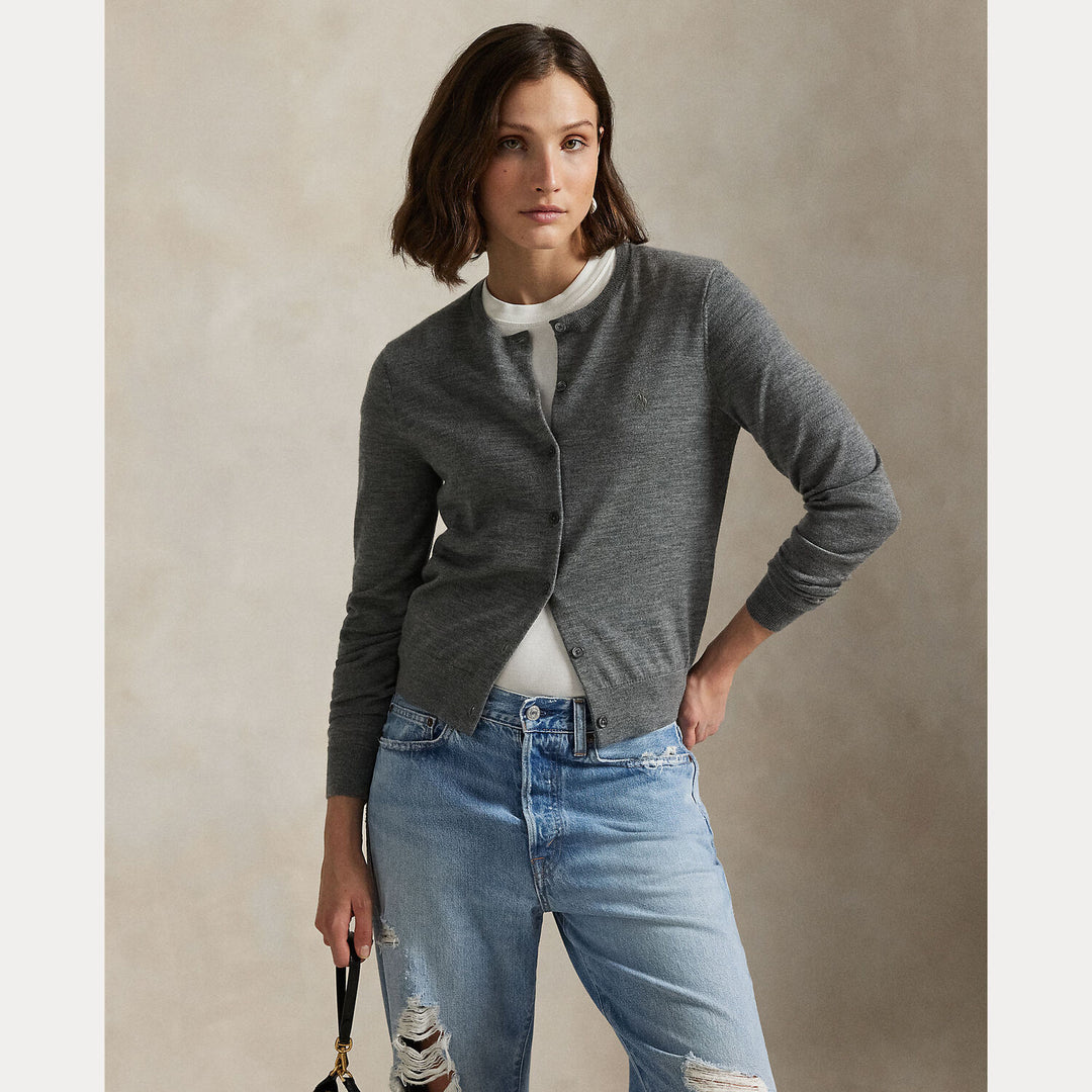 POLO Ralph Lauren Vest – Grijs-100% wol-DAMES TRUIEN & VESTEN-Grijs