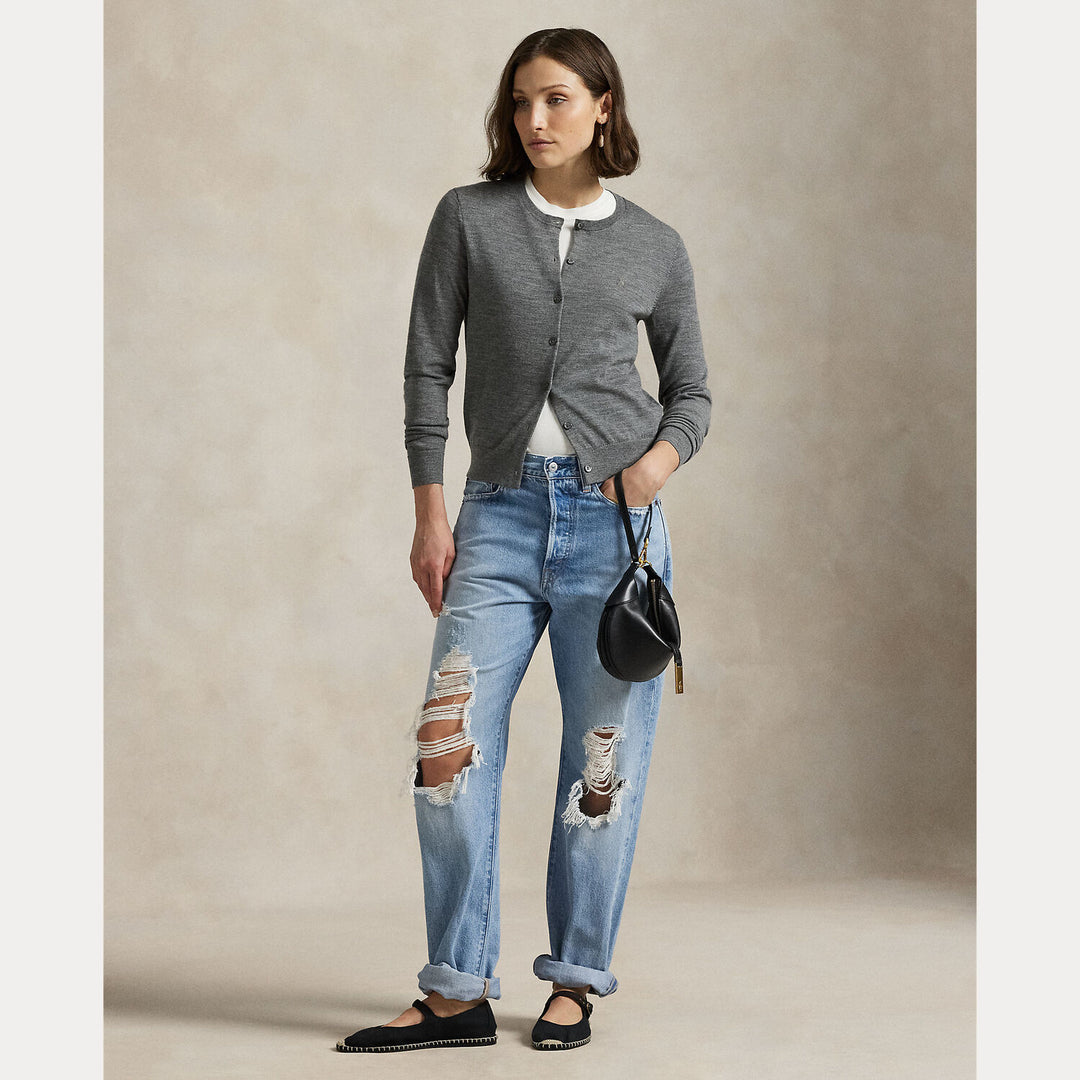 POLO Ralph Lauren Vest – Grijs-100% wol-DAMES TRUIEN & VESTEN-Grijs