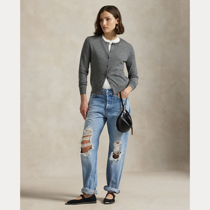 POLO Ralph Lauren Vest – Grijs-100% wol-DAMES TRUIEN & VESTEN-Grijs