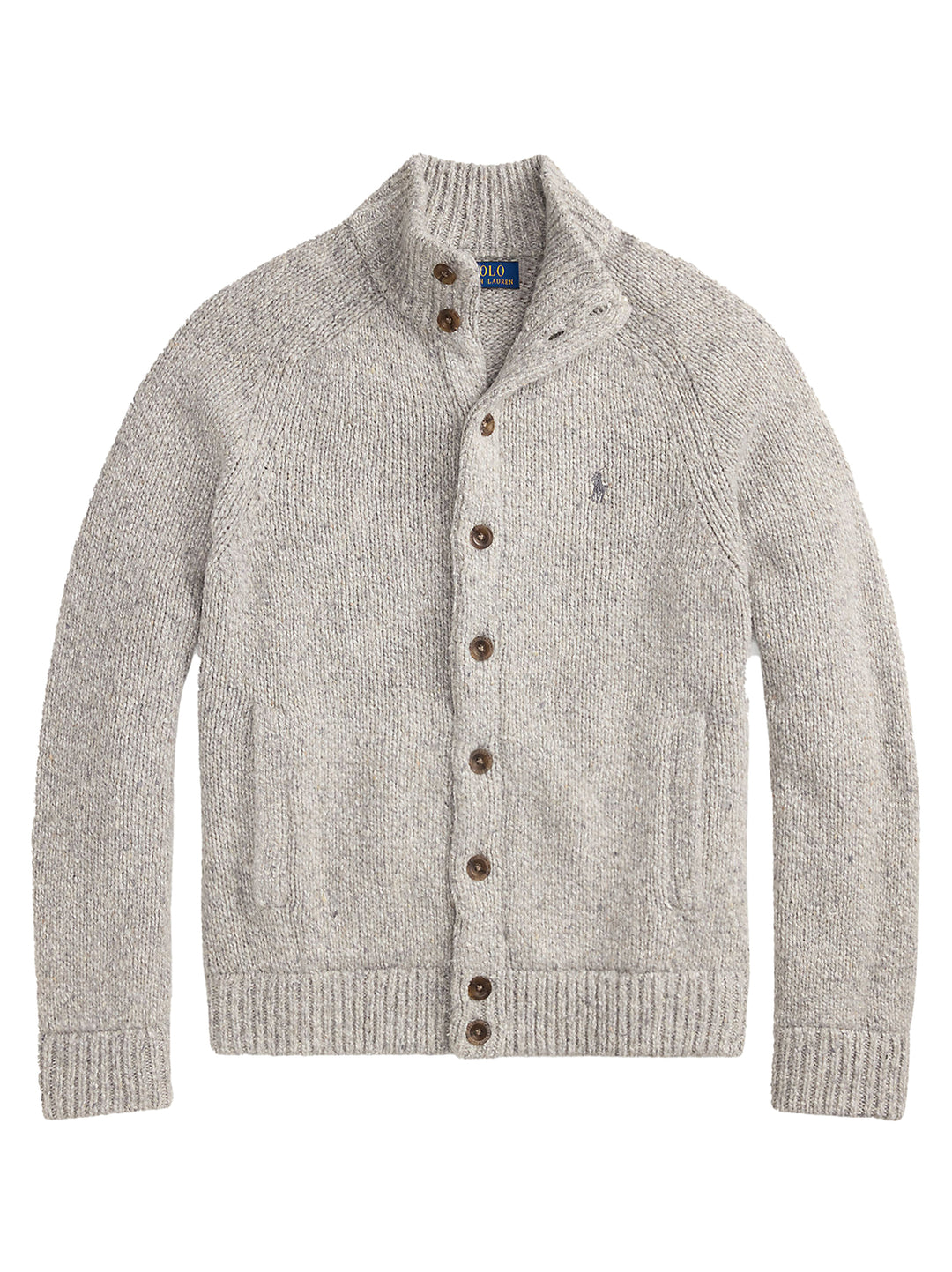 POLO Ralph Lauren Vest met Knoop – Grijs-60% wol, 20% viscose, 20% nylon-HEREN TRUIEN & VESTEN-Grijs