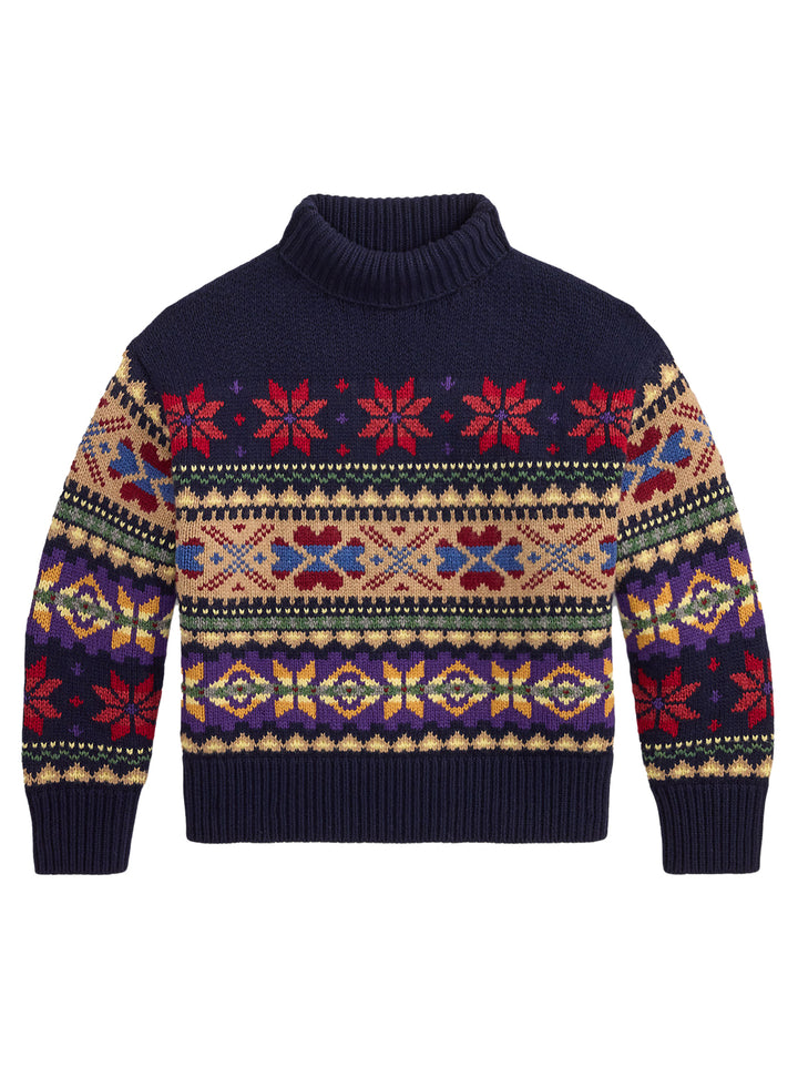 Polo Ralph Lauren Wol-Kasjmierblend Coltrui Geo-76% wol, 22% katoen, 2% kasjmier-DAMES TRUIEN & VESTEN-Blauw