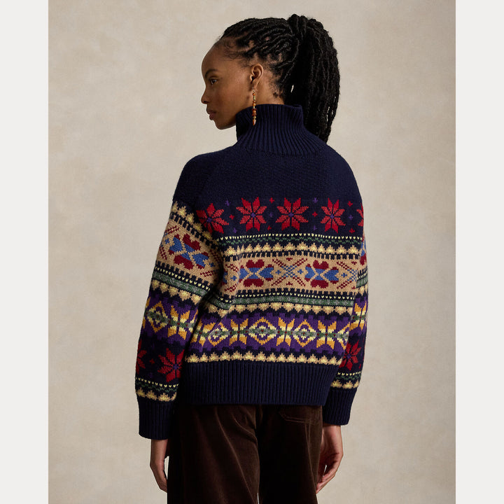 Polo Ralph Lauren Wol-Kasjmierblend Coltrui Geo-76% wol, 22% katoen, 2% kasjmier-DAMES TRUIEN & VESTEN-Blauw