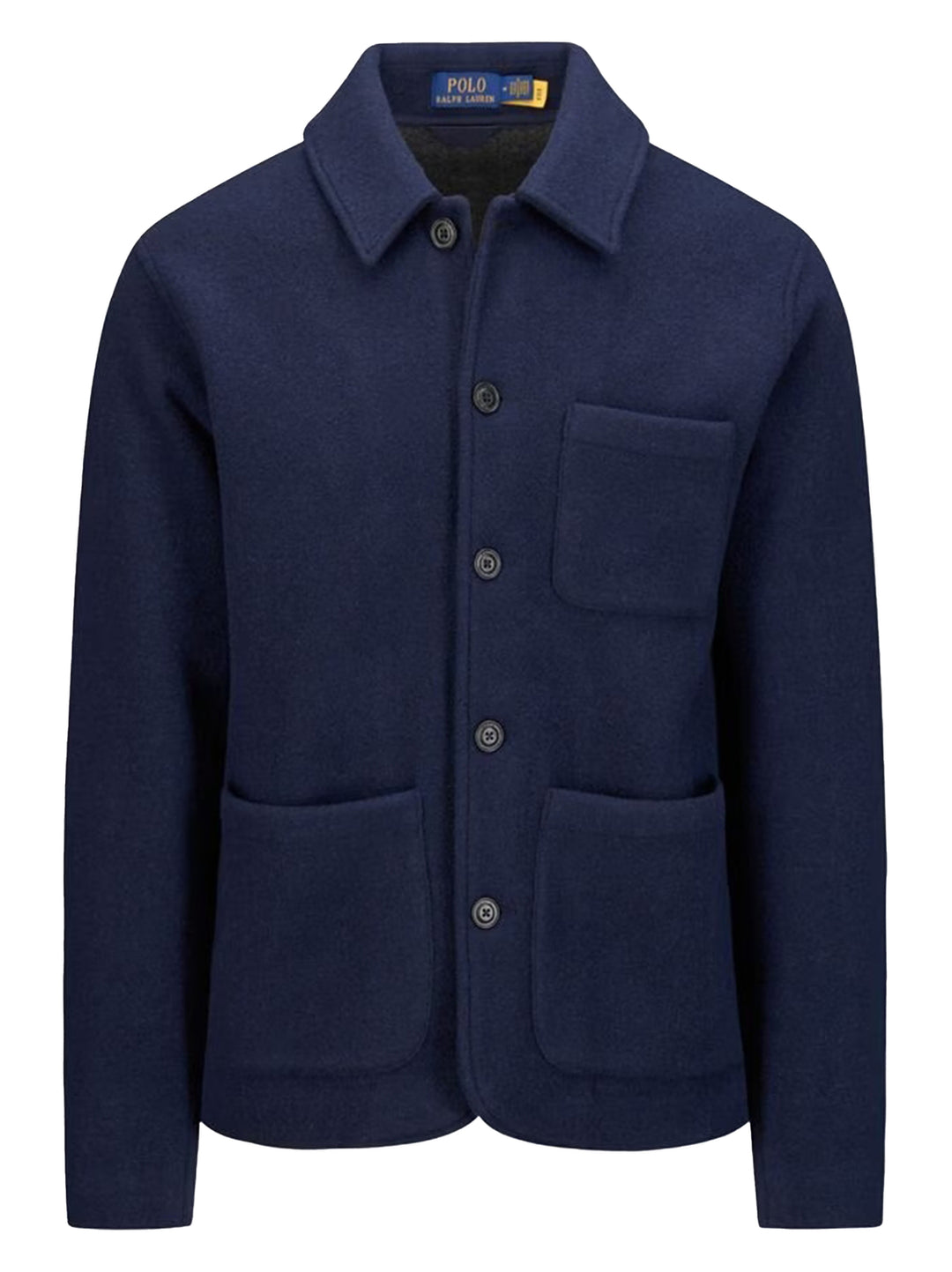 POLO Ralph Lauren Wolblend Utility Overshirt-74% wol, 24% polyamide, 2% andere fibres-HEREN SHIRTS-Blauw