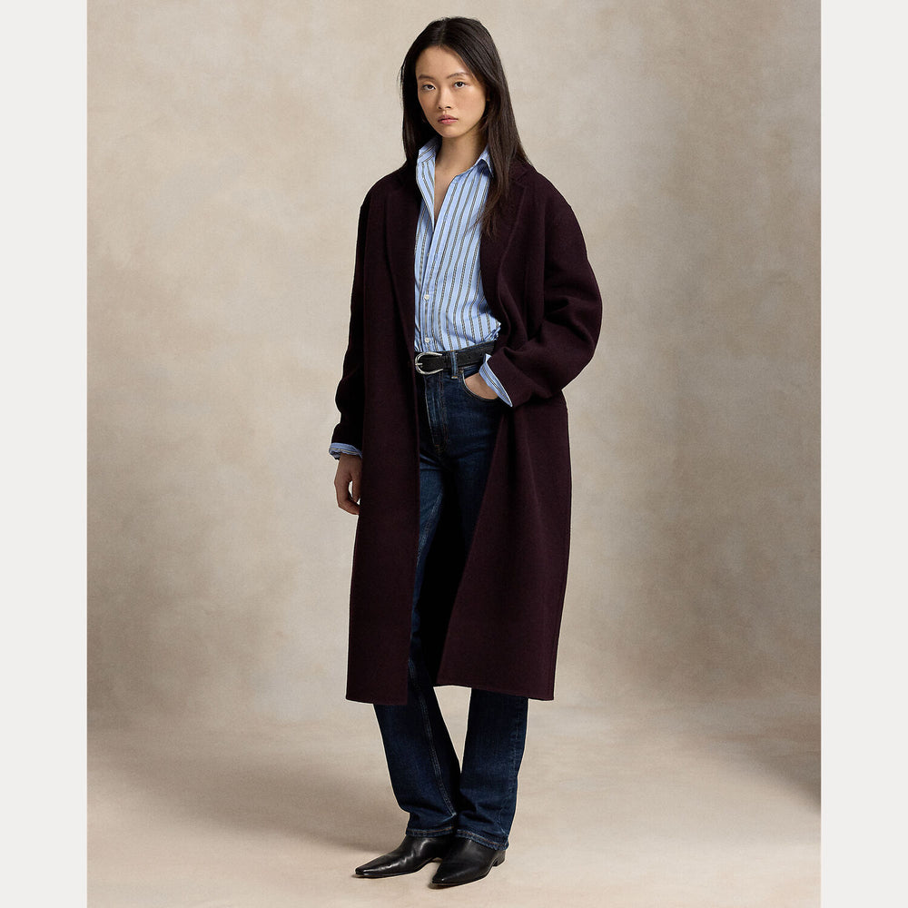 Polo Ralph Lauren Wollen Mantel – Paars-100% wol<br />-DAMES JASSEN & JACKS-Paars