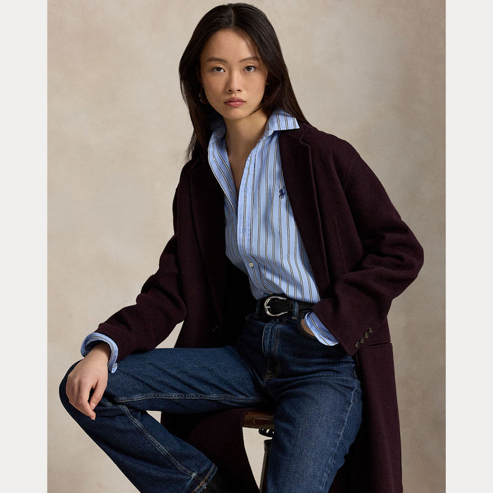 Polo Ralph Lauren Wollen Mantel – Paars-100% wol<br />-DAMES JASSEN & JACKS-Paars