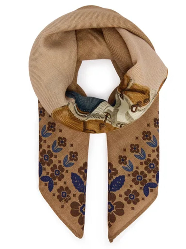 POLO Ralph Lauren Wollen Sjaal met Beer – Beige-100% wol-DAMES ACCESSOIRES-Beige