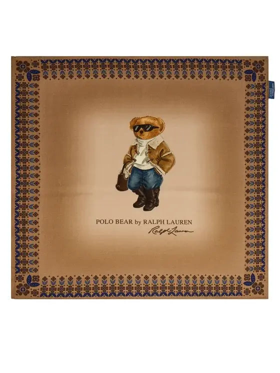 POLO Ralph Lauren Wollen Sjaal met Beer – Beige-100% wol-DAMES ACCESSOIRES-Beige