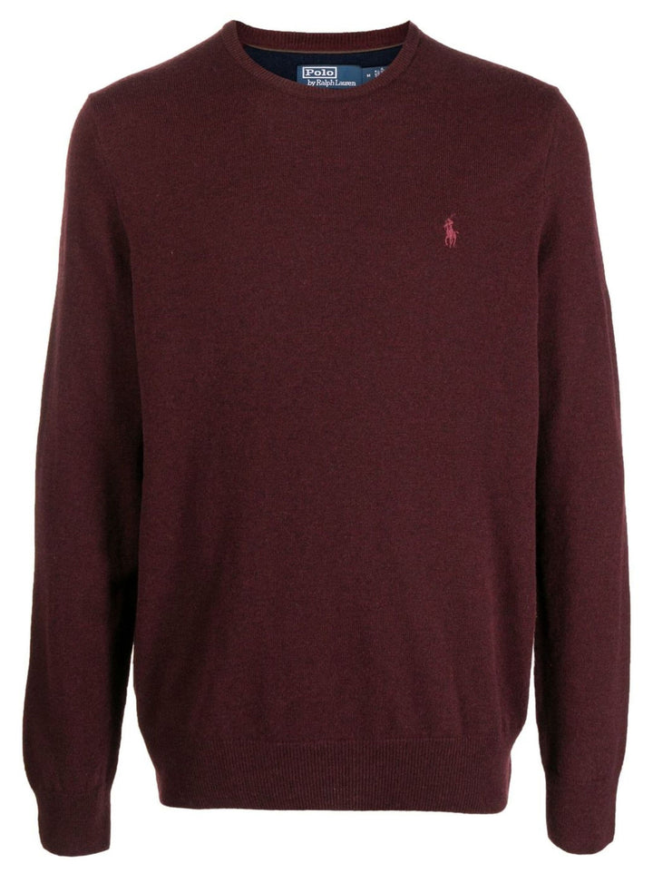 POLO Ralph Lauren wollen trui ronde hals-100% wol-HEREN TRUIEN & VESTEN-Rood