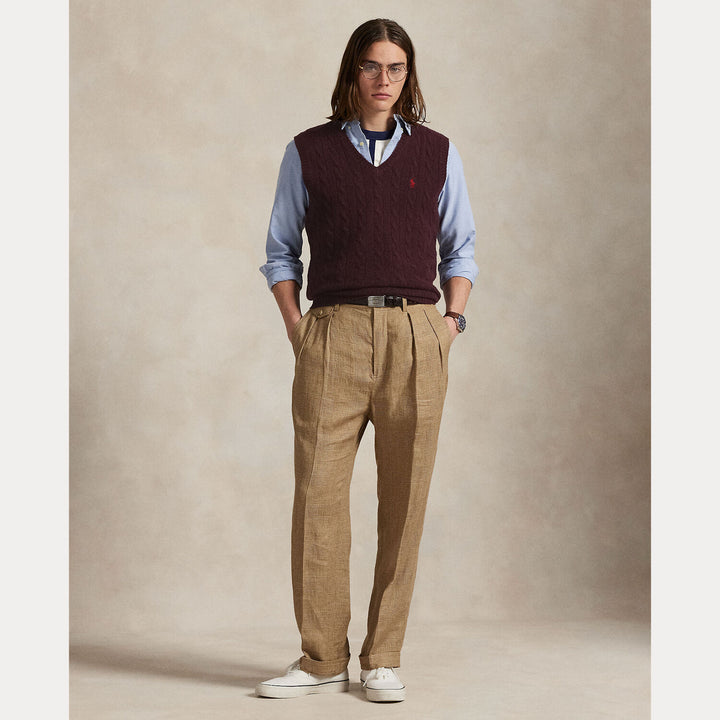 POLO Ralph Lauren Wool‑Cashmere Slipover-90% wol, 10% cashmere-HEREN TRUIEN & VESTEN-Rood