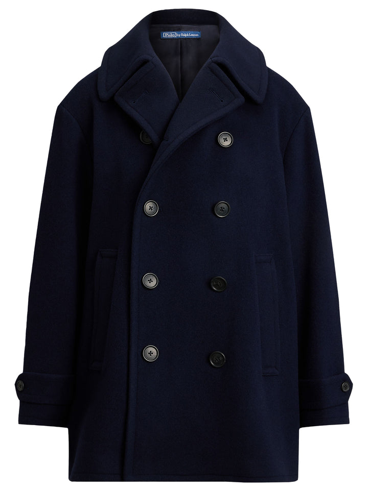 Polo Ralph Lauren Wool Melton Peacoat – Blauw-100% wol<br />Voering: 100% cupro-DAMES JASSEN & JACKS-Blauw