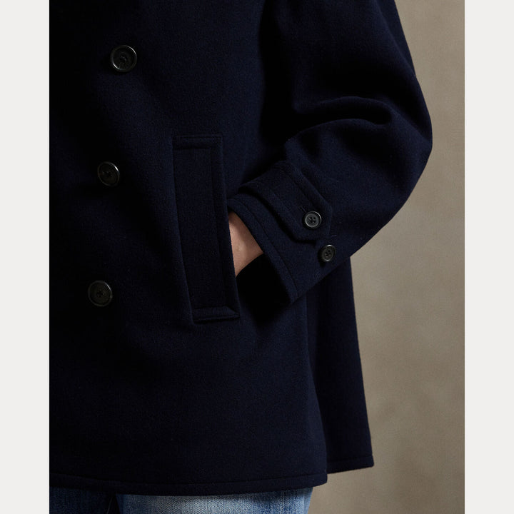 Polo Ralph Lauren Wool Melton Peacoat – Blauw-100% wol<br />Voering: 100% cupro-DAMES JASSEN & JACKS-Blauw