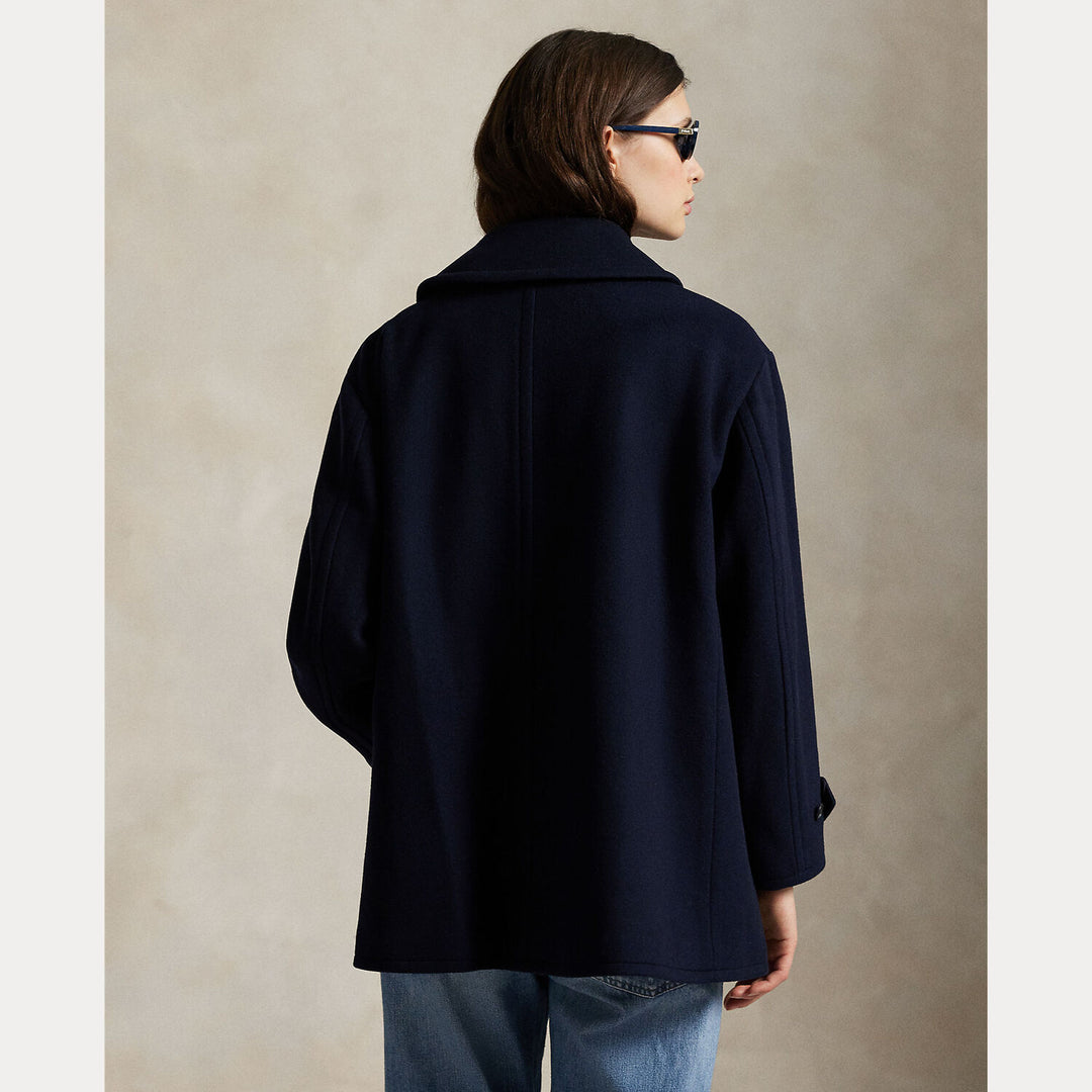 Polo Ralph Lauren Wool Melton Peacoat – Blauw-100% wol<br />Voering: 100% cupro-DAMES JASSEN & JACKS-Blauw