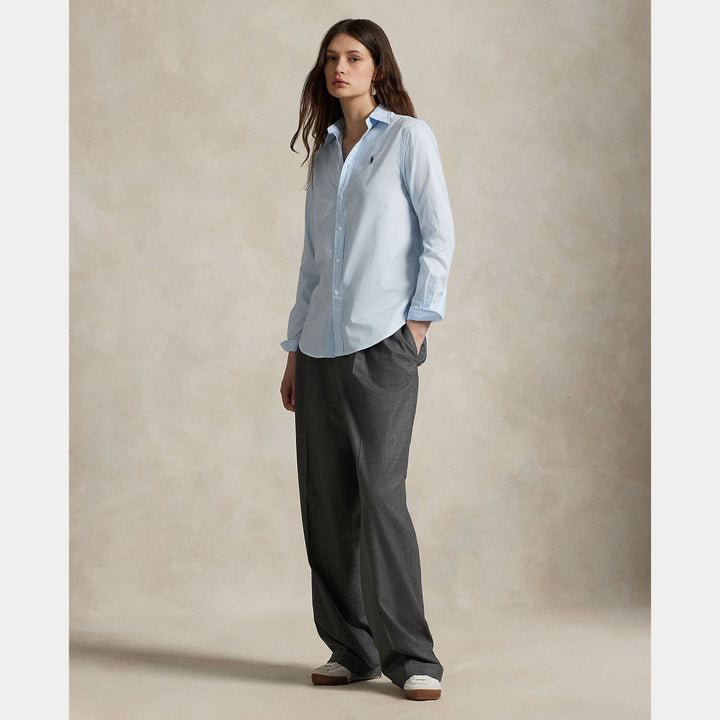 POLO Ralph Lauren Woven Sport Shirt – Blauw-100% katoen-DAMES TOPS & BLOUSES-Blauw