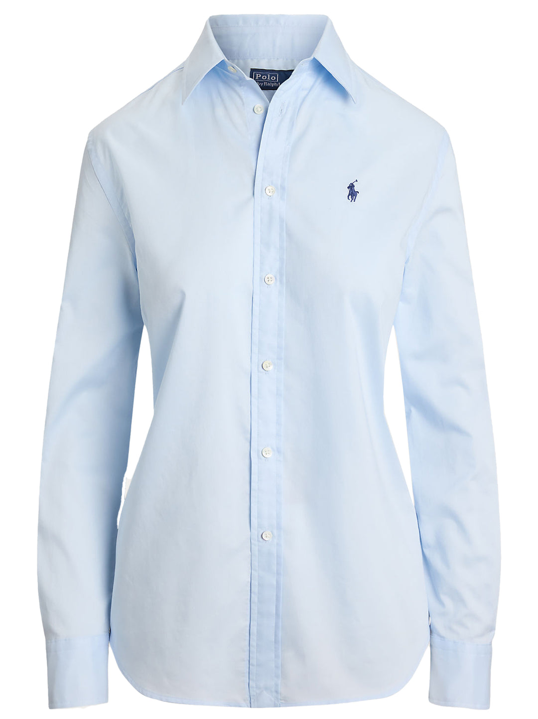 POLO Ralph Lauren Woven Sport Shirt – Blauw-100% katoen-DAMES TOPS & BLOUSES-Blauw