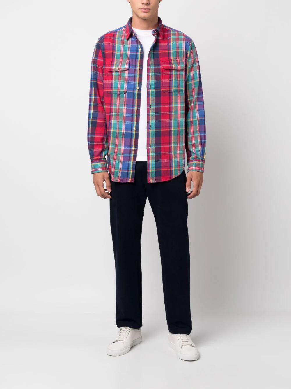 POLO Raplh Lauren shirt-100% katoen-HEREN SHIRTS-Rood