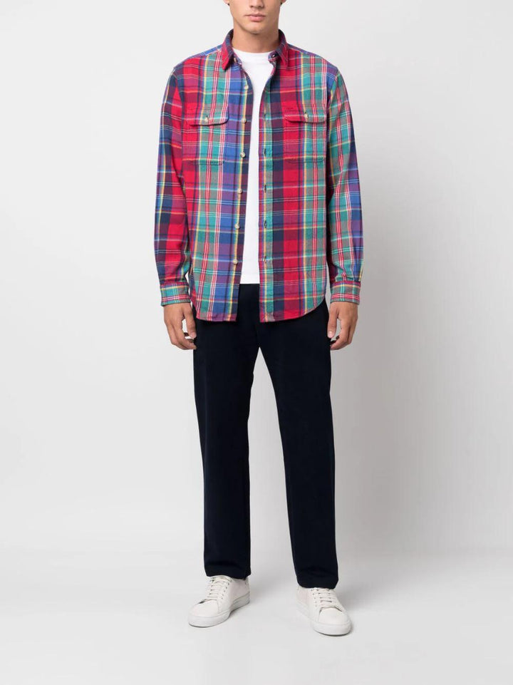 POLO Raplh Lauren shirt-100% katoen-HEREN SHIRTS-Rood