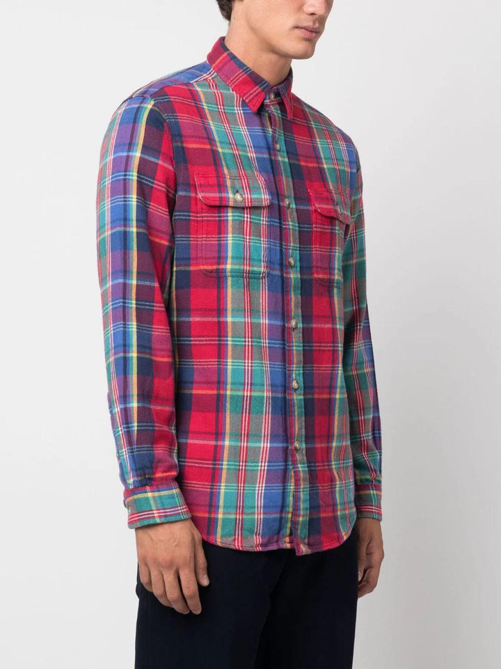 POLO Raplh Lauren shirt-100% katoen-HEREN SHIRTS-Rood