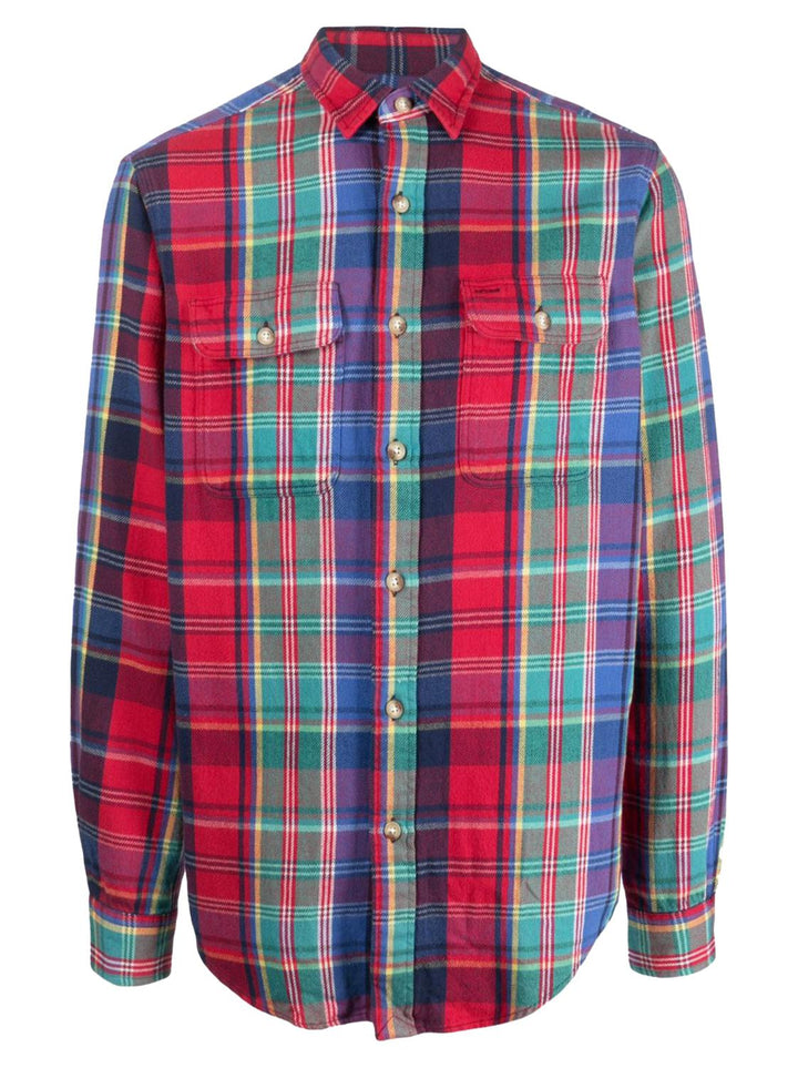 POLO Raplh Lauren shirt-100% katoen-HEREN SHIRTS-Rood