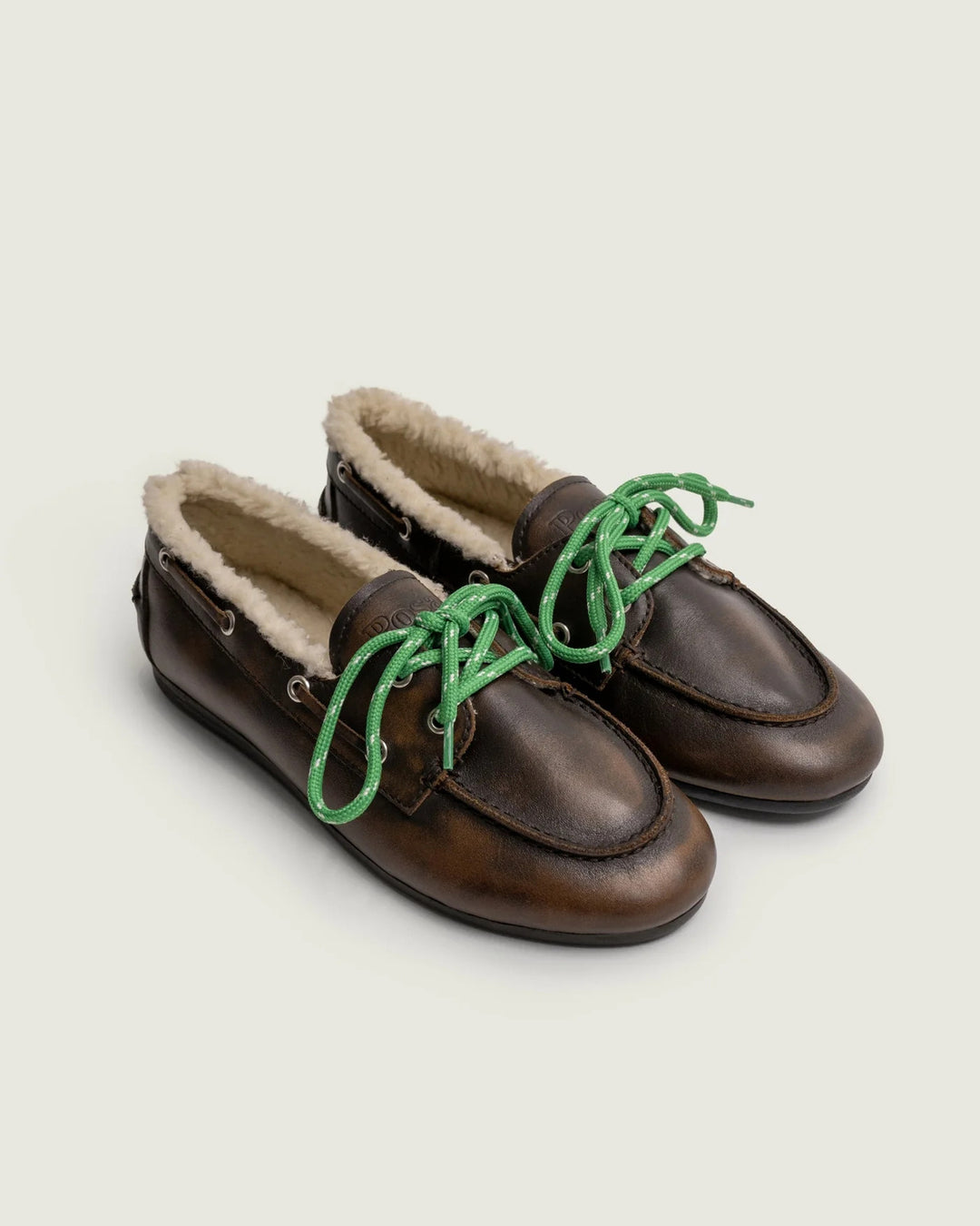 Posa Boat Loafer Brushed Fur – Bruin-DAMES SCHOENEN-Bruin