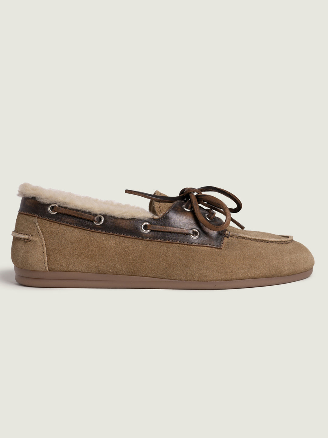 Posa Boat Loafer Brushed Fur – Bruin-DAMES SCHOENEN-Bruin