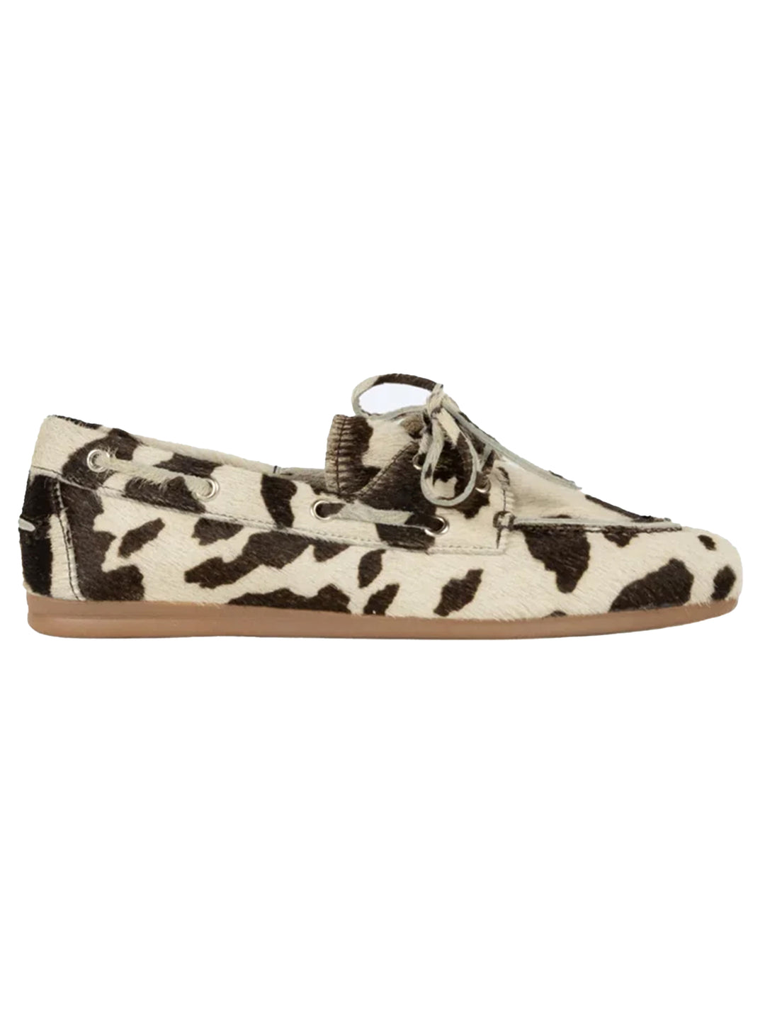 Posa Boat Loafer – Cow Print-DAMES SCHOENEN-Beige